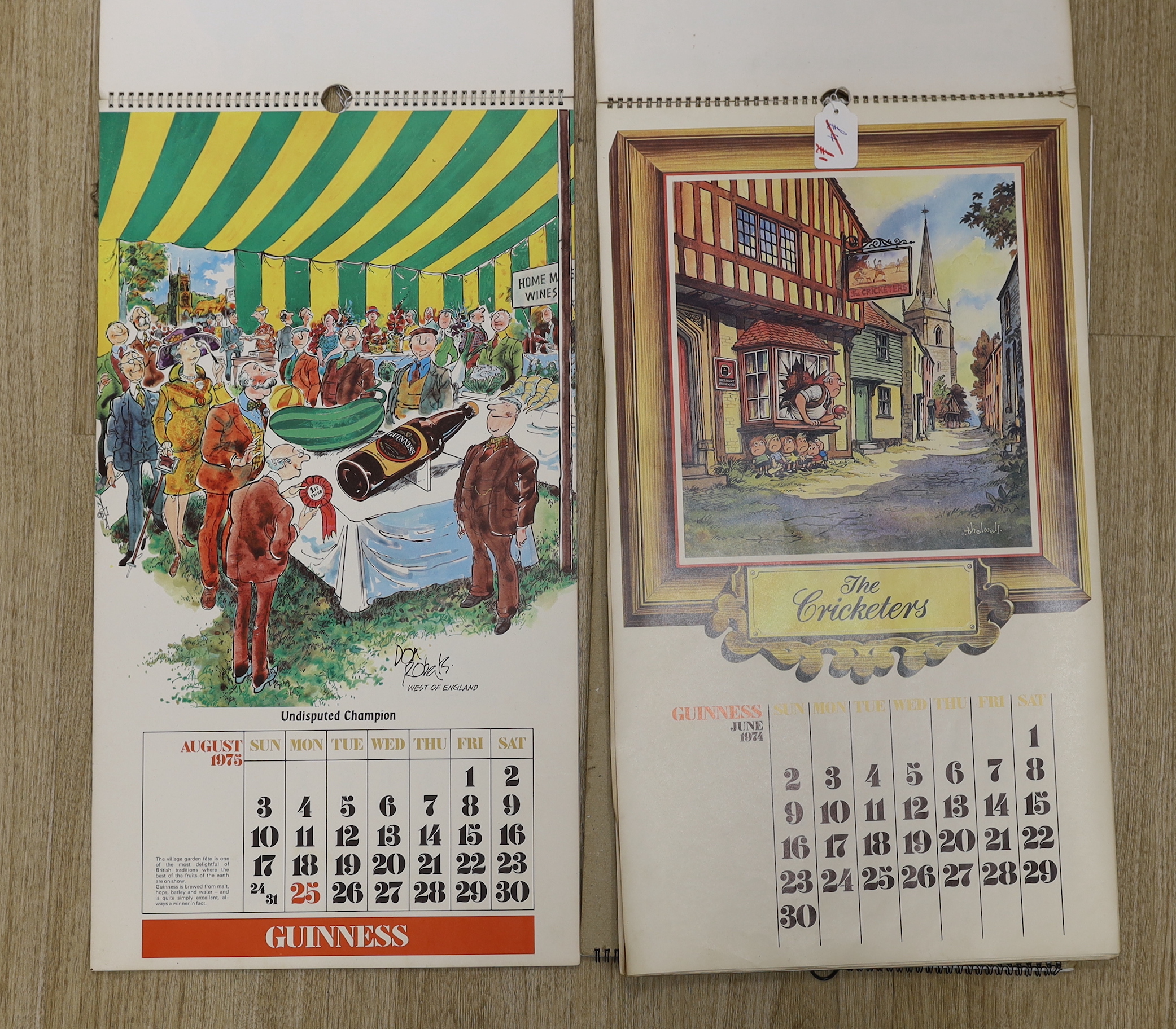 Three Guinness calendars from the 1970’s